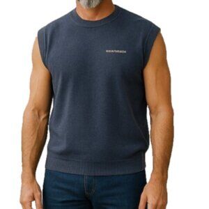 Genuine Harley-Davidson Men’s Sweater Vest Sz M Blue Sleeveless Golf Ribbed Trim